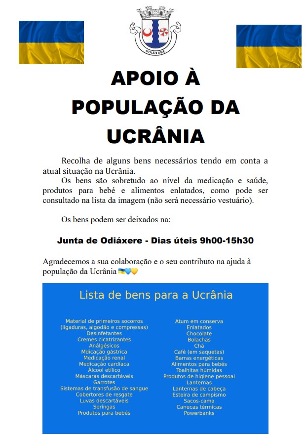 Imagem APOIO À POPULAÇÃO DA UCRÂNIA