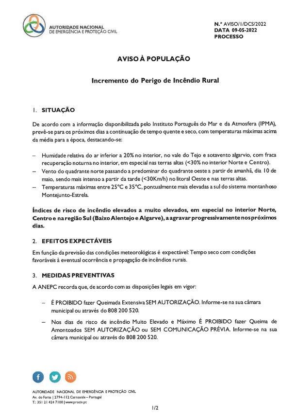 Imagem Perigo de incêndio rural