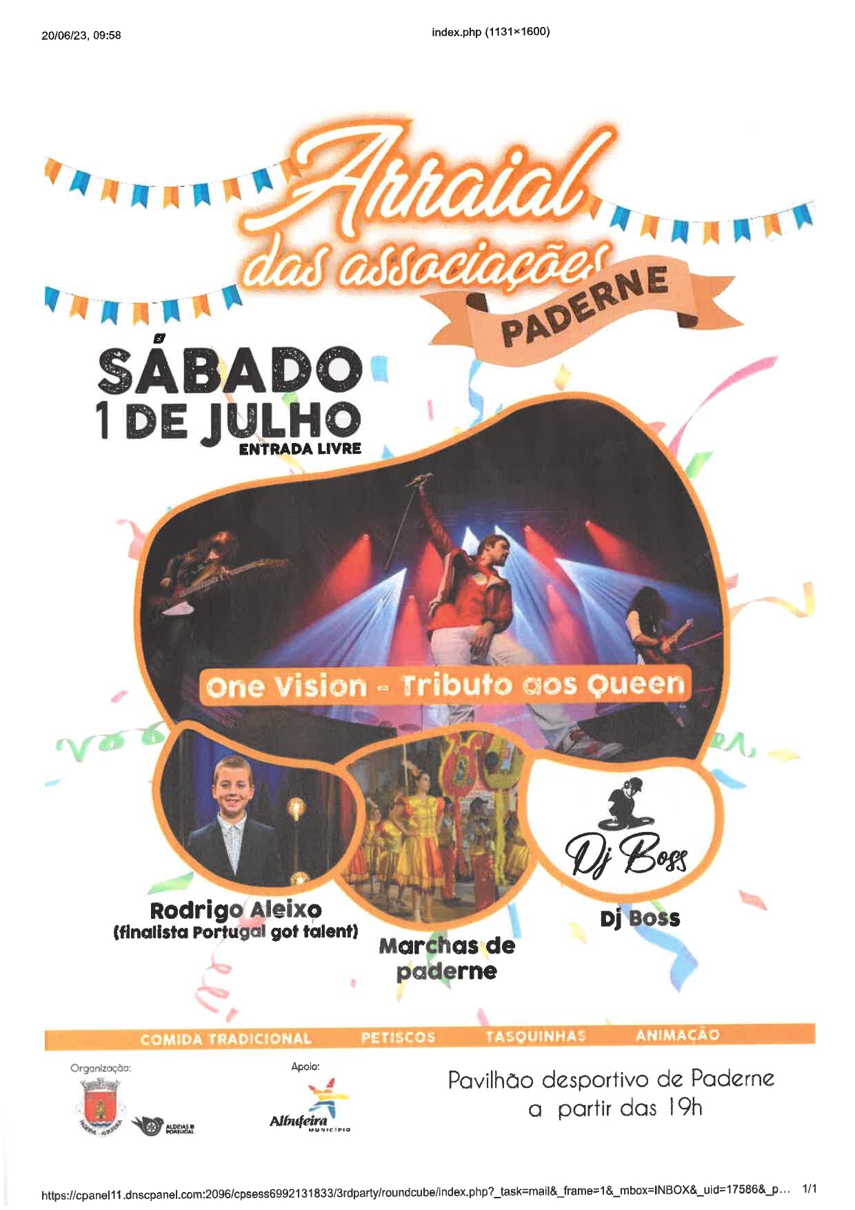 Imagem Arraial das Associações - Paderne dia 1 de julho