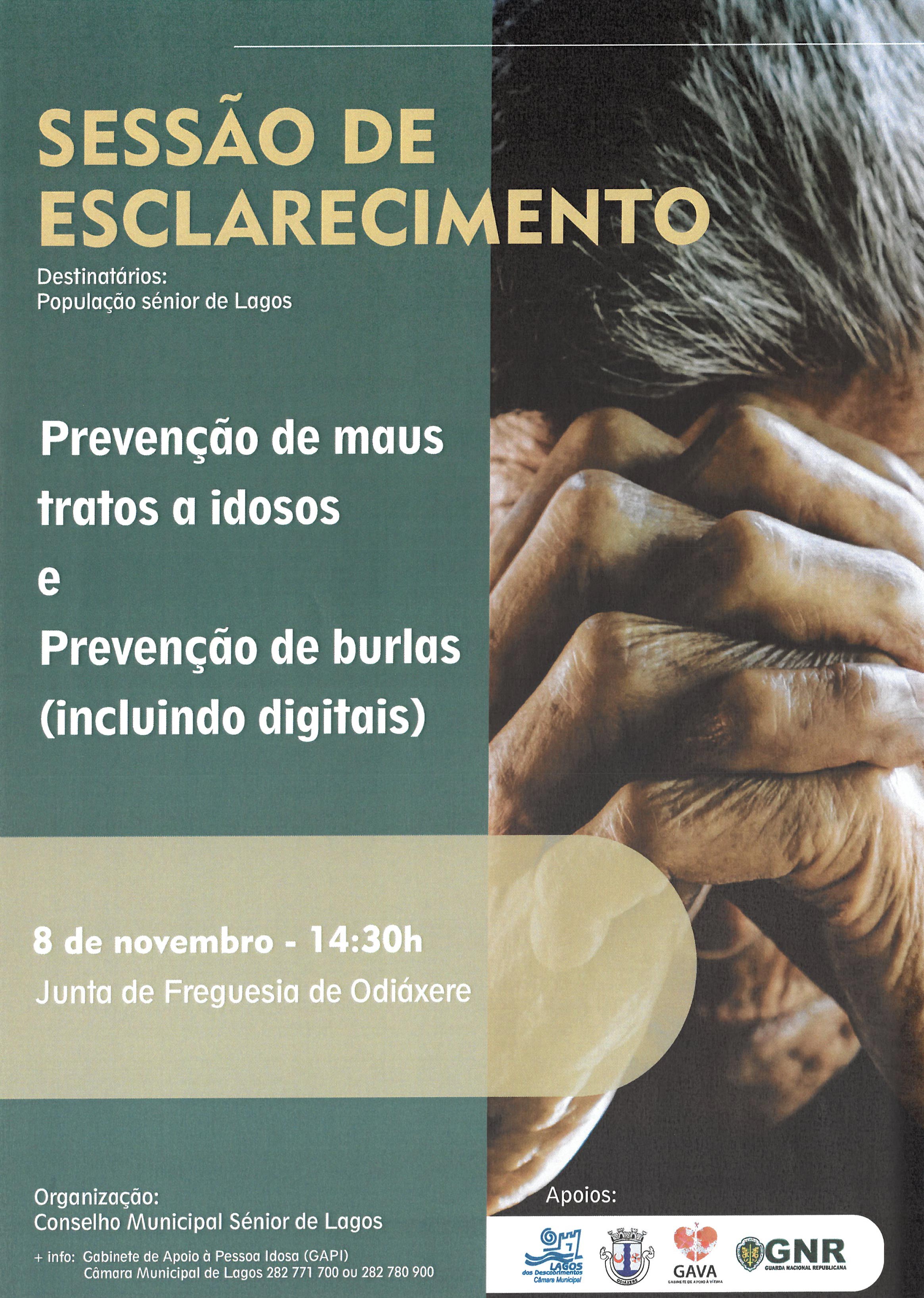 Imagem Sessão de Esclarecimento - Prevenção de maus Tratos a Idosos e Prevenção de Burlas