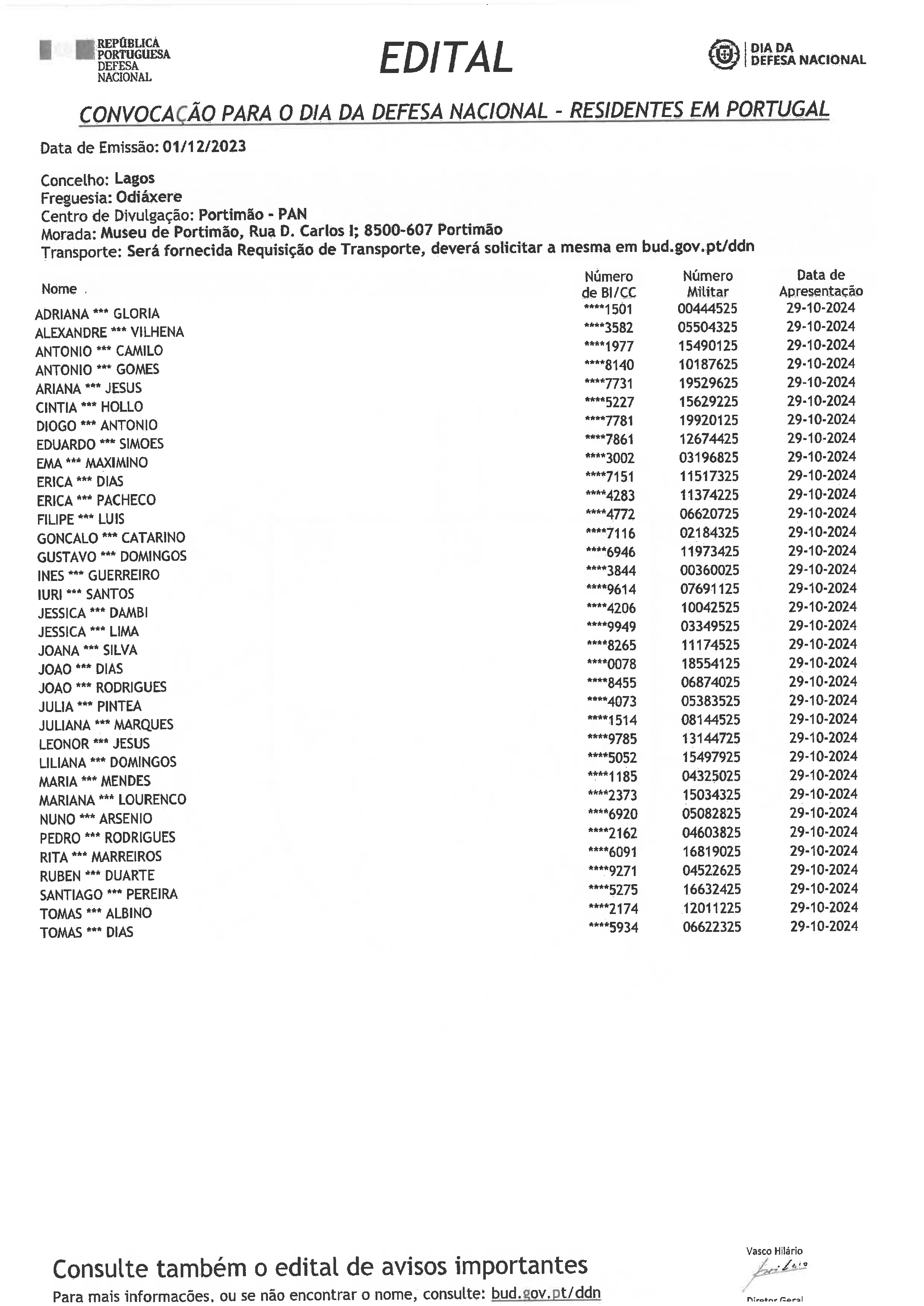 Imagem Edital - Convocação para o Dia da Defesa Nacional - Residentes em Portugal