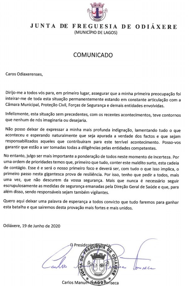 Imagem COMUNICADO DO PRESIDENTE DO EXECUTIVO