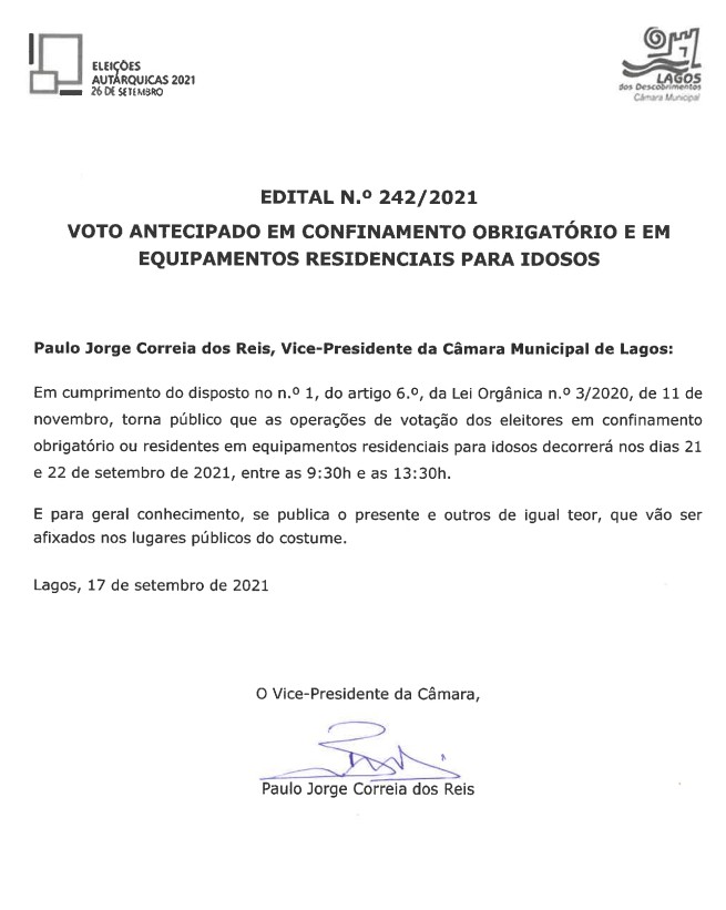 Imagem Voto antecipado - Pessoas em confinamento e em equipamentos residenciais para idosos